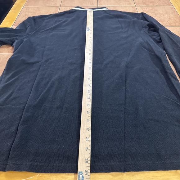 Vintage Polo Ralph Lauren Black White Tipped Long Sleeve Rugby Shirt Flag Sz XL - Picture 9 of 9